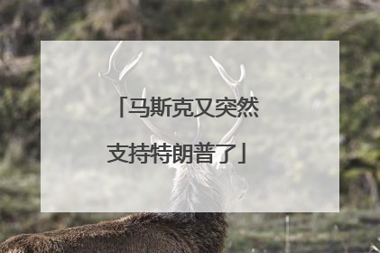 马斯克又突然支持特朗普了