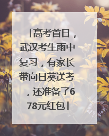 高考首日，武汉考生雨中复习，有家长带向日葵送考，还准备了678元红包