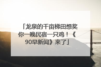 龙泉的千亩梯田想奖你一晚民宿一只鸡！《90早新闻》来了