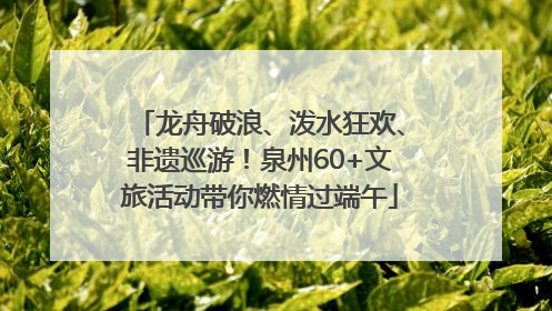 龙舟破浪、泼水狂欢、非遗巡游！泉州60+文旅活动带你燃情过端午