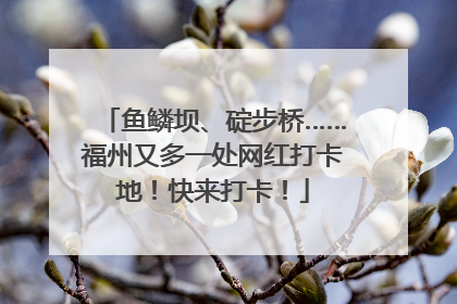 鱼鳞坝、碇步桥……福州又多一处网红打卡地！快来打卡！