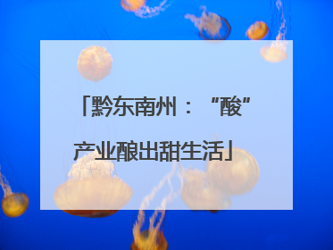 黔东南州：“酸”产业酿出甜生活