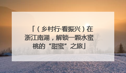 （乡村行·看振兴）在浙江南湖，解锁一颗水蜜桃的“甜蜜”之旅