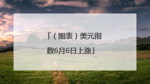 （图表）美元指数6月6日上涨