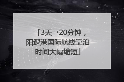 3天→20分钟，阳逻港国际航线靠泊时间大幅缩短