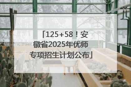 125+58！安徽省2025年优师专项招生计划公布