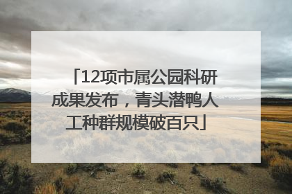 12项市属公园科研成果发布，青头潜鸭人工种群规模破百只