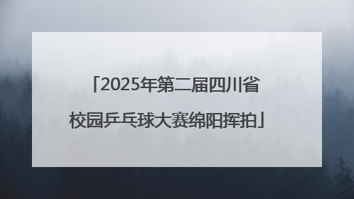 2025年第二届四川省校园乒乓球大赛绵阳挥拍