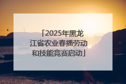 2025年黑龙江省农业春播劳动和技能竞赛启动