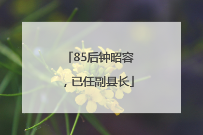 85后钟昭容，已任副县长