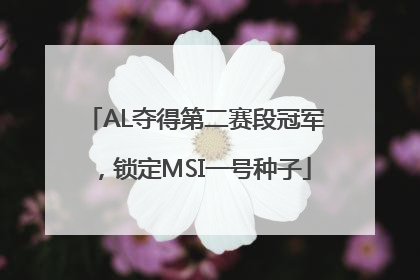 AL夺得第二赛段冠军，锁定MSI一号种子