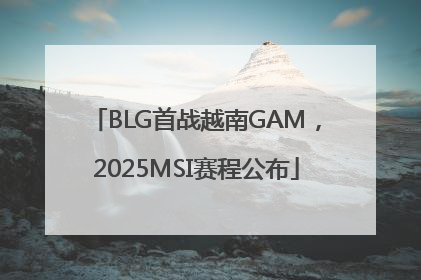 BLG首战越南GAM，2025MSI赛程公布