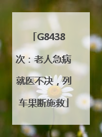 G8438次：老人急病就医不决，列车果断施救